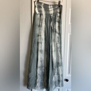 Scandal Italy Free Pants Silk Side Slits Hand-Dyed Tie Dye Lagenlook